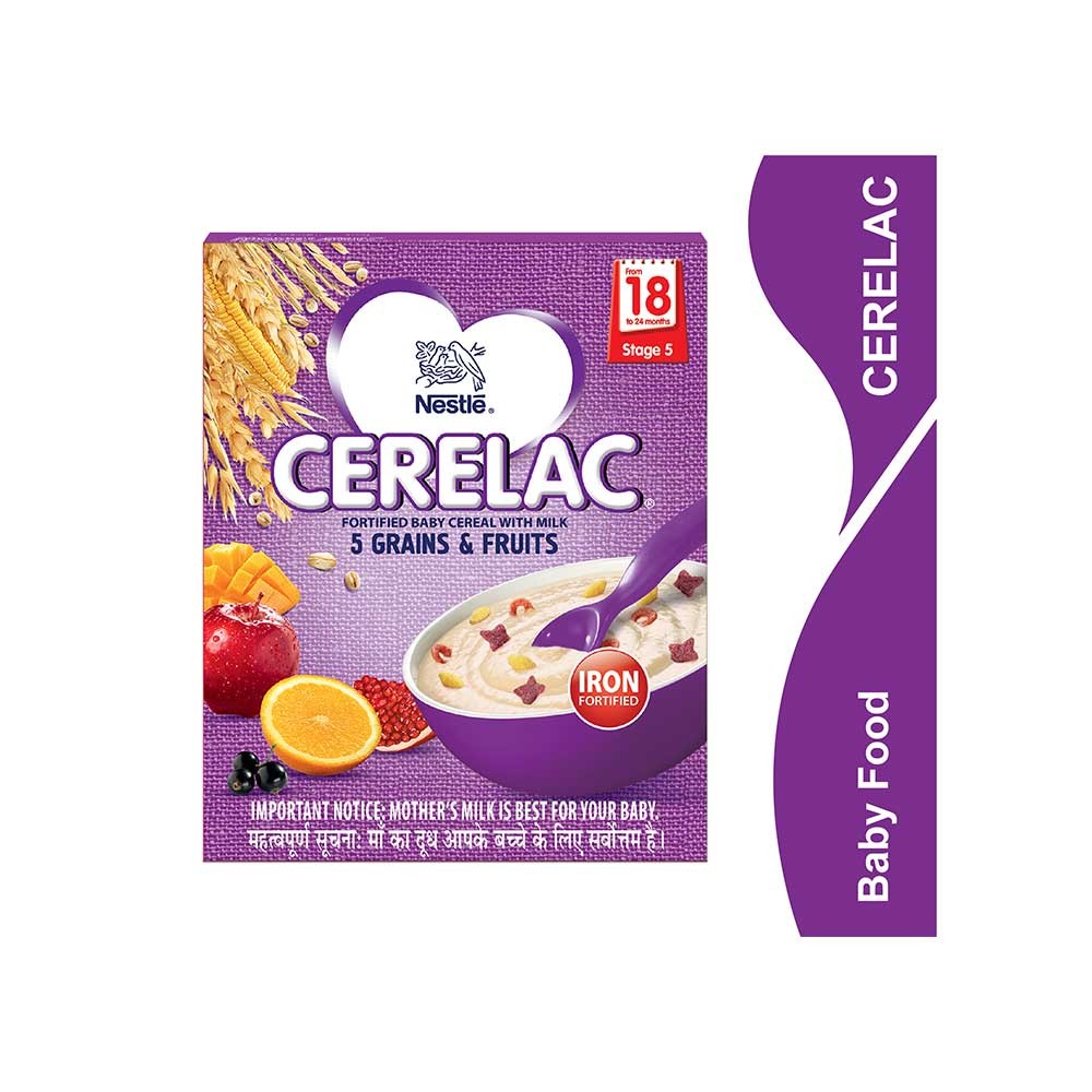 Nestle Cerelac 5 Grains & Fruits Stage 5 Fortified Baby Cereal (18 months+)